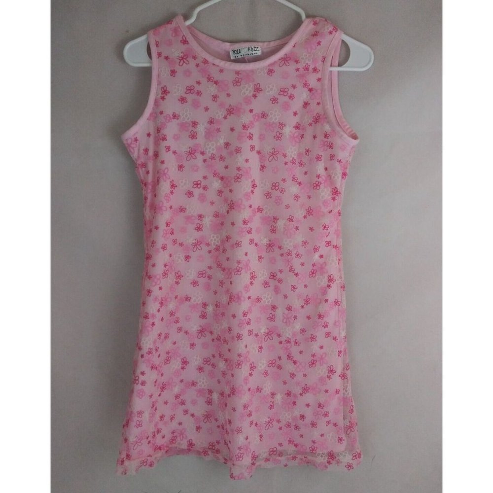 You Kids By Younique Girl's Pink Floral Sleeveless Dress Size Small